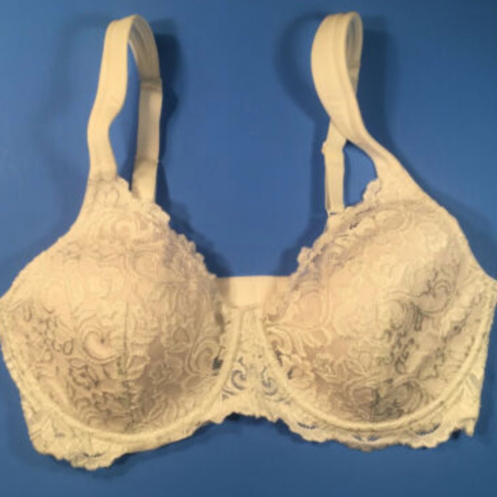 Leading Lady 34D White Scallop Lace Underwire 5044